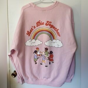 Rare Melanie Martinez sweater - K-12 “let’s die together” pastel pink cute retro